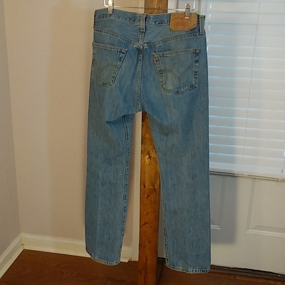 Levi's Strauss 90s Y2K Mens Straight Button Fly Blue Denim Jeans Size W34 L32 - Picture 12 of 12